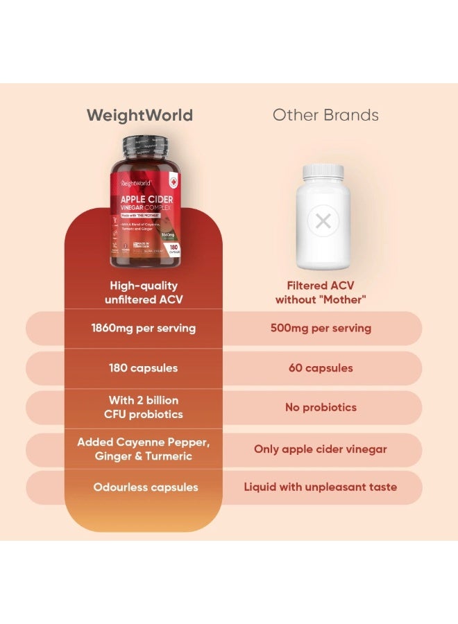 مركّب خل التفاح – 1860 ملغ – يدعم الهضم، التمثيل الغذائي وإدارة الوزن – 180 كبسولة – صنع في المملكة المتحدة - Image 4